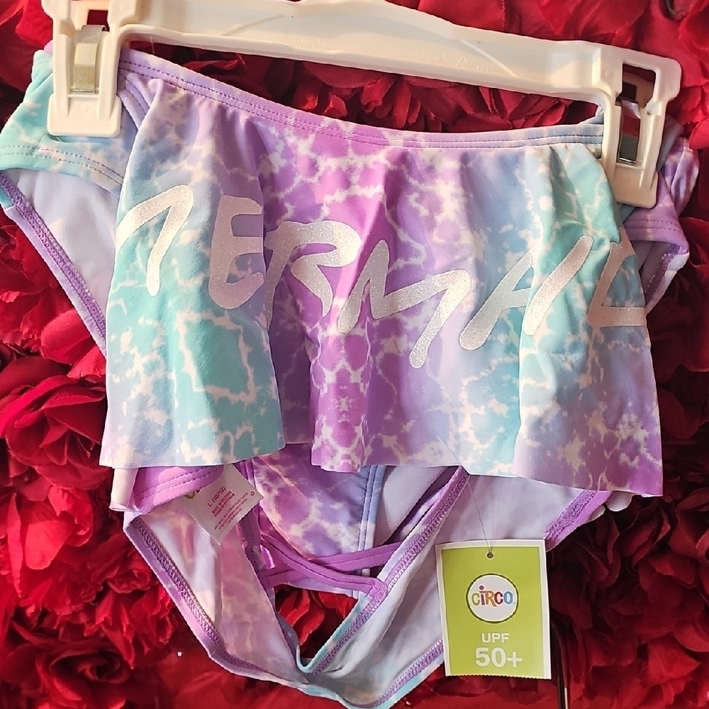 Circo NWT Girls Purple and Blue Mermaid  Bikini Bathimg Suit Size 10/12